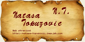 Nataša Topuzović vizit kartica